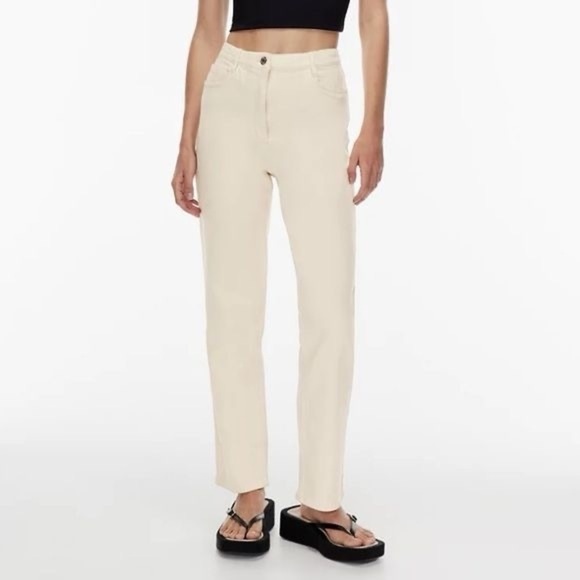 ARITZIA Wilfred Free Cream Straight Leg Jean - Picture 1 of 4
